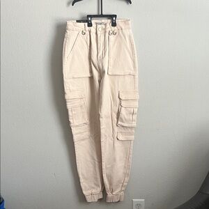 American Bazi Cream Cargo Joggers